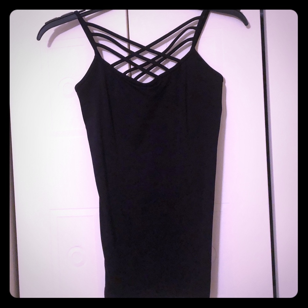 Women’s black lattice front seamless cami